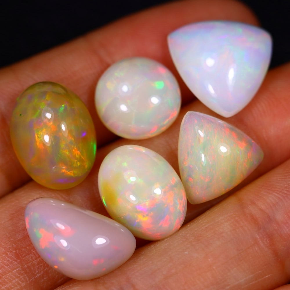 27.56Ct Group of 6 Welo Opal Polished - Ethiopian Opal: Ksmith Jewels Global Welcome to our auction house, today auction brought to you by Ksmith Jewels Global based in Penang, Malaysia specialize in all kinds of opal and color gemstone both in manufacturi