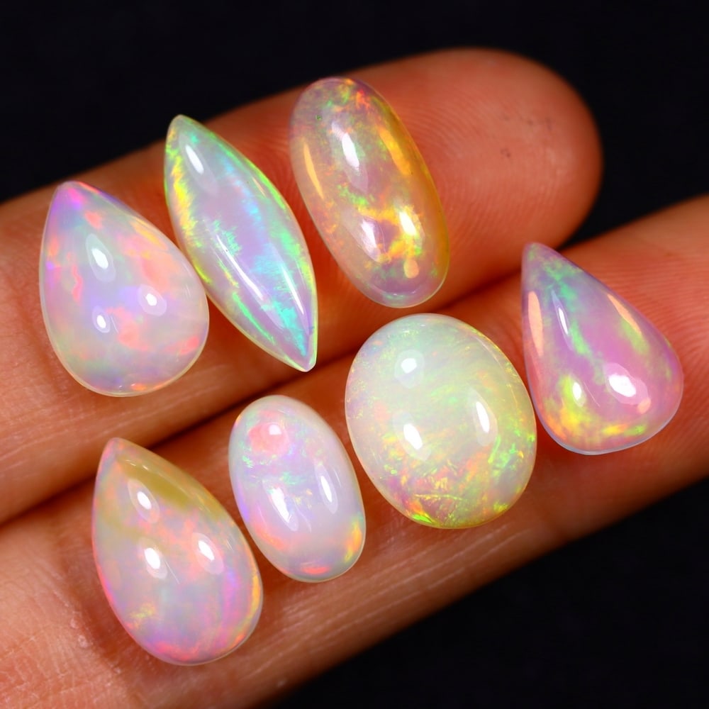 13.79Ct Group of 7 Welo Opal Polished - Ethiopian Opal: Ksmith Jewels Global Welcome to our auction house, today auction brought to you by Ksmith Jewels Global based in Penang, Malaysia specialize in all kinds of opal and color gemstone both in manufacturi