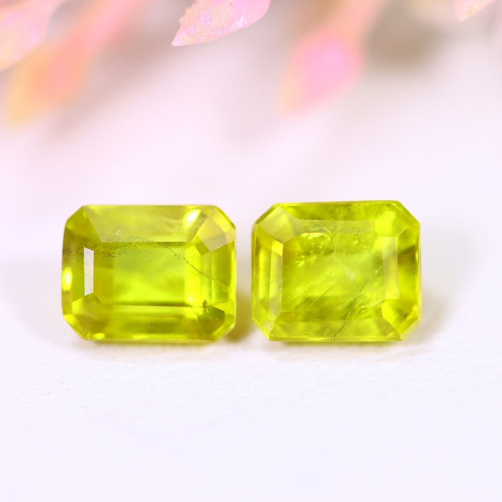 2.44Ct Yellow Sapphire Pair - Polished Faceted - Rectangle Faceted: Ksmith Jewels Global Welcome to our auction house, today auction brought to you by Ksmith Jewels Global based in Penang, Malaysia specialize in all kinds of opal and color gemstone both in manufacturi