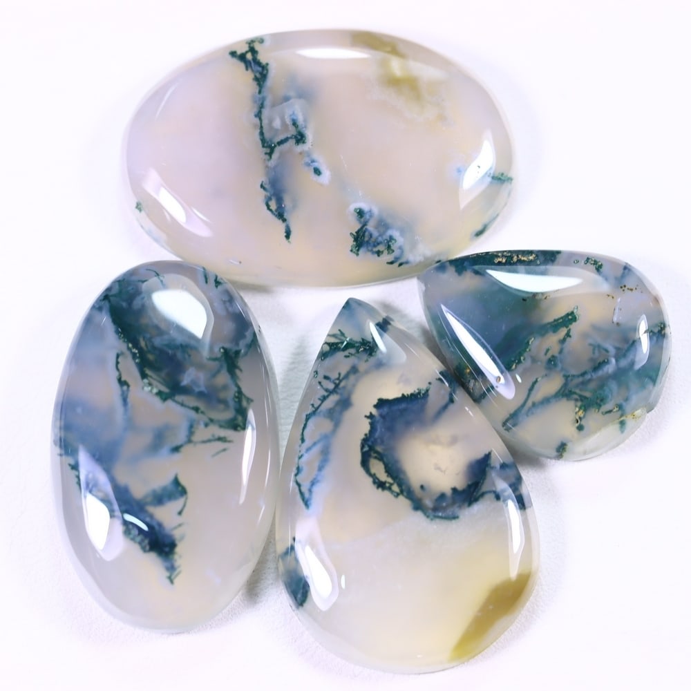 140Ct Moss Agate Cabochon Set - Polished - 33x22 mm Approx: Ksmith Jewels Global Welcome to our auction house, today auction brought to you by Ksmith Jewels Global based in Penang, Malaysia specialize in all kinds of opal and color gemstone both in manufacturi