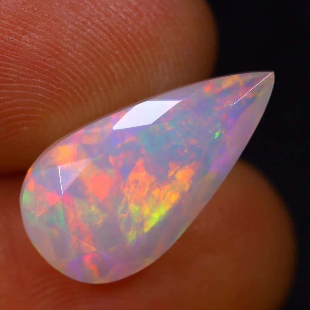 3.81Ct Welo Opal Polished - Ethiopian Opal - Pear Faceted: Ksmith Jewels Global Welcome to our auction house, today auction brought to you by Ksmith Jewels Global based in Penang, Malaysia specialize in all kinds of opal and color gemstone both in manufacturi
