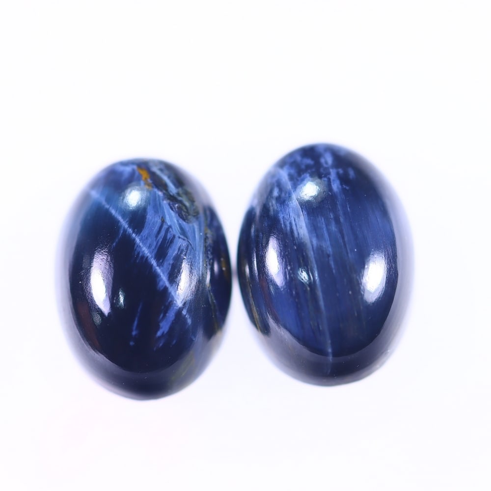 12.25Ct Pietersite Cabochon Pair - Gemstone Crystal - Oval Cabochon: Ksmith Jewels Global Welcome to our auction house, today auction brought to you by Ksmith Jewels Global based in Penang, Malaysia specialize in all kinds of opal and color gemstone both in manufacturi