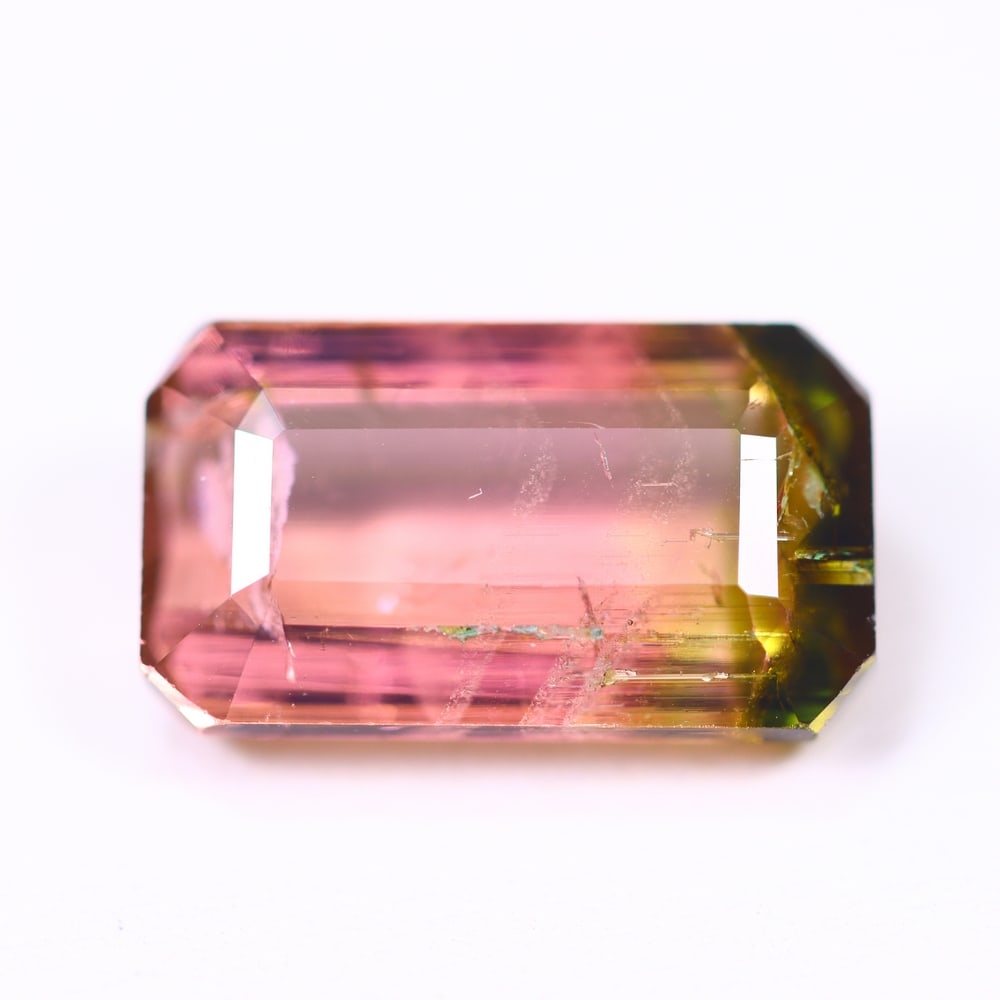 5.44cts Natural Watermelon Tourmaline - Bi-Colour Faceted Cut (1 of 3)