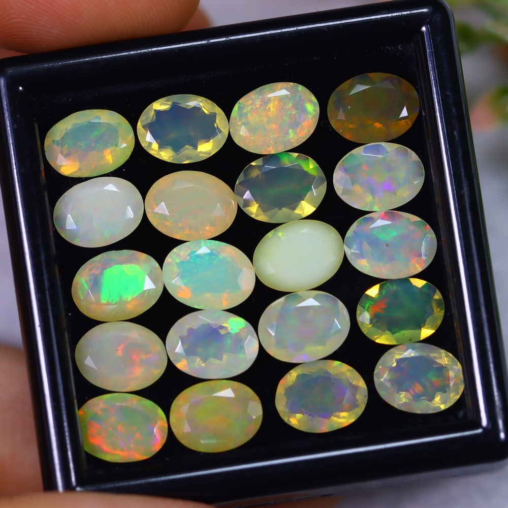 13.23Ct Welo Opal Polished Set - Ethiopian Opal - Oval Faceted: Ksmith Jewels Global Welcome to our auction house, today auction brought to you by Ksmith Jewels Global based in Penang, Malaysia specialize in all kinds of opal and color gemstone both in manufacturi