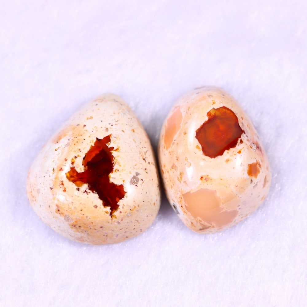 19.80Ct Group of 2 Mexican Fire Opal - Mexican Opal - Cabochon: Ksmith Jewels Global Welcome to our auction house, today auction brought to you by Ksmith Jewels Global based in Penang, Malaysia specialize in all kinds of opal and color gemstone both in manufacturi