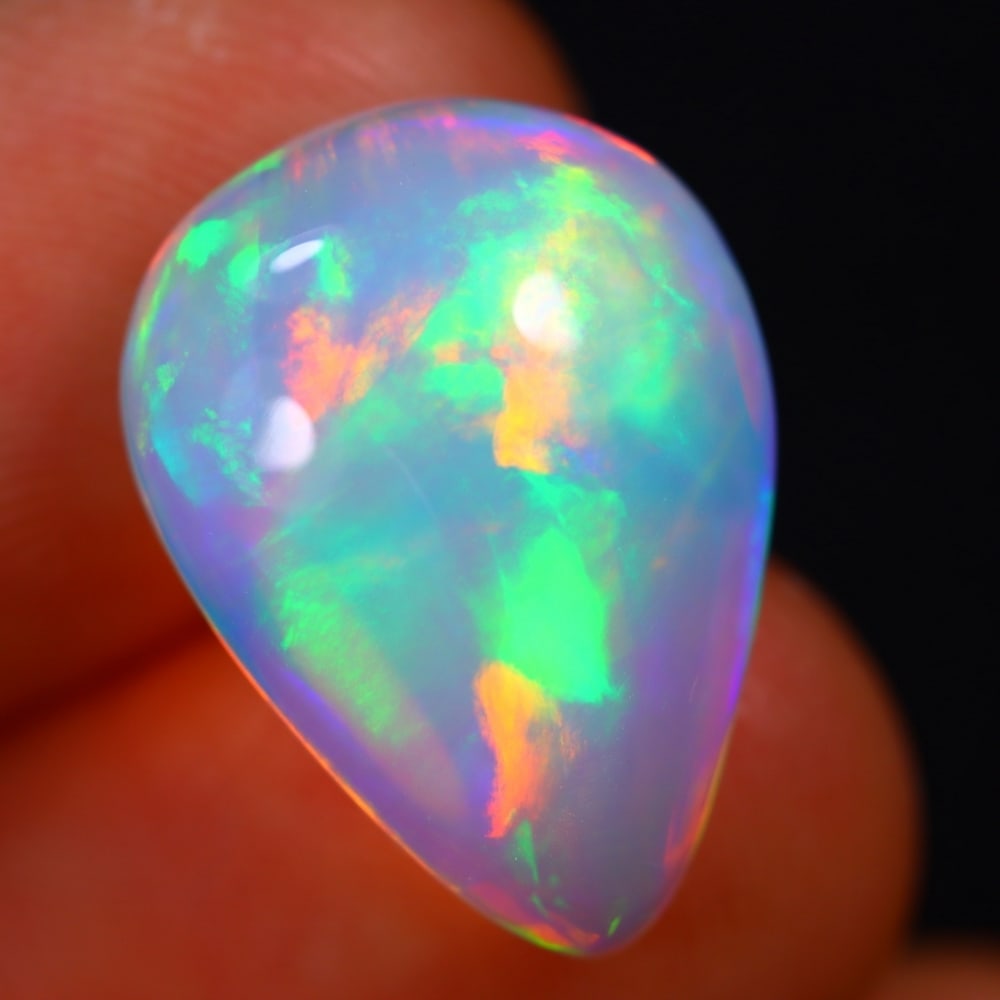 6.88Ct Welo Opal Polished - Ethiopian Opal - Pear Cabochon: Ksmith Jewels Global Welcome to our auction house, today auction brought to you by Ksmith Jewels Global based in Penang, Malaysia specialize in all kinds of opal and color gemstone both in manufacturi