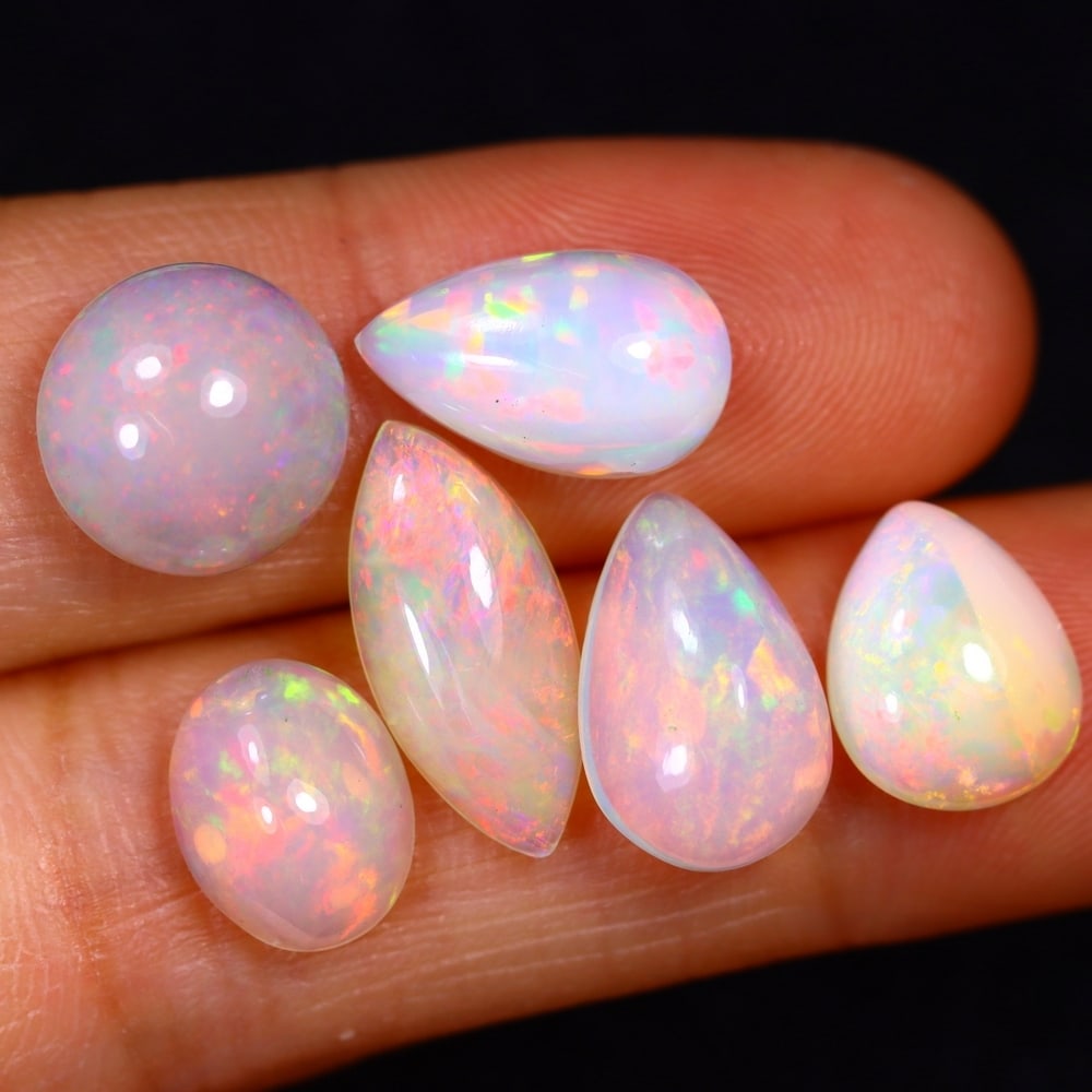 12.30Ct Group of 6 Welo Opal Polished - Ethiopian Opal: Ksmith Jewels Global Welcome to our auction house, today auction brought to you by Ksmith Jewels Global based in Penang, Malaysia specialize in all kinds of opal and color gemstone both in manufacturi