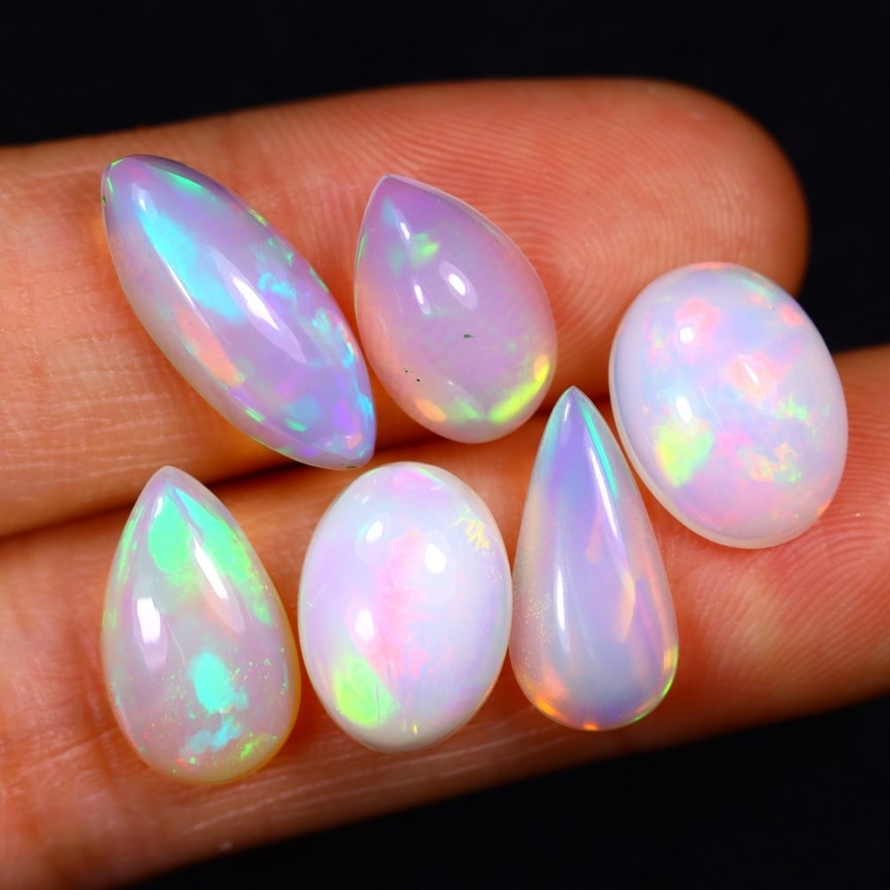 12.59Ct Group of 6 Welo Opal Polished - Ethiopian Opal: Ksmith Jewels Global Welcome to our auction house, today auction brought to you by Ksmith Jewels Global based in Penang, Malaysia specialize in all kinds of opal and color gemstone both in manufacturi