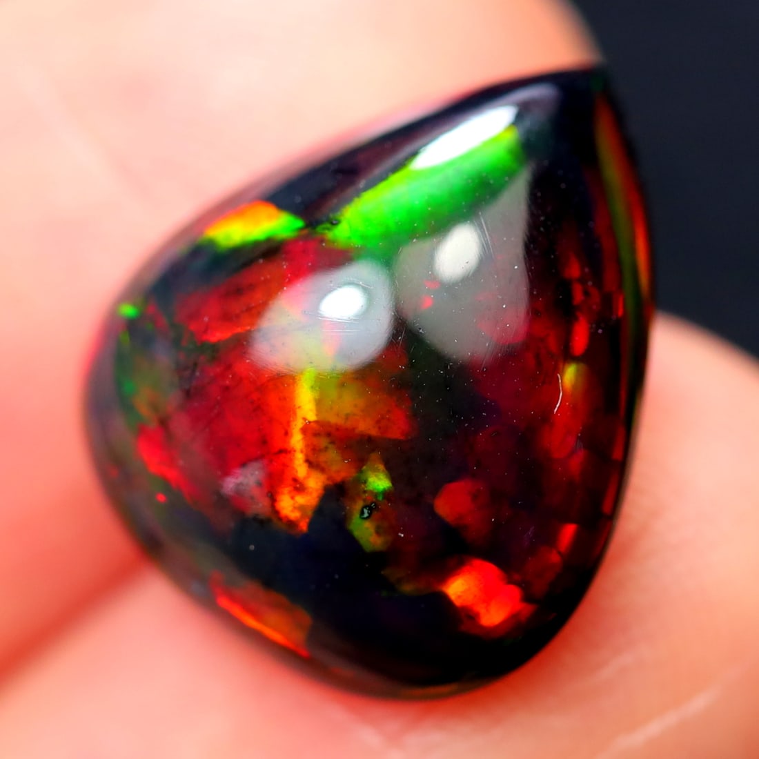 3.50Ct Natural Ethiopian Welo Smoked Opal - Ethiopian Opal - Pear Cabochon: Ksmith Jewels Global Welcome to our auction house, today auction brought to you by Ksmith Jewels Global based in Penang, Malaysia specialize in all kinds of opal and color gemstone both in manufacturi