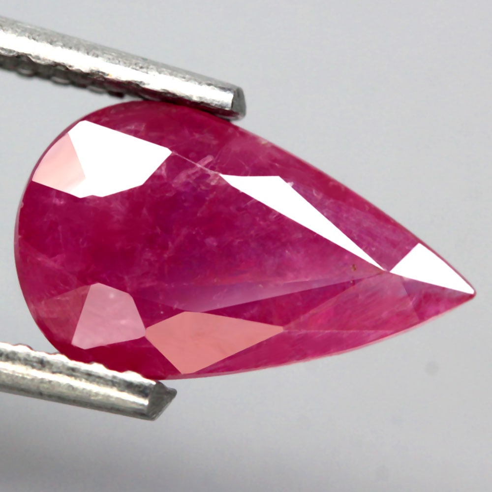 1.48Ct Natural Winza Normal Heated Ruby Pinkish Red Pear Cut OT6689 (1 of 2)