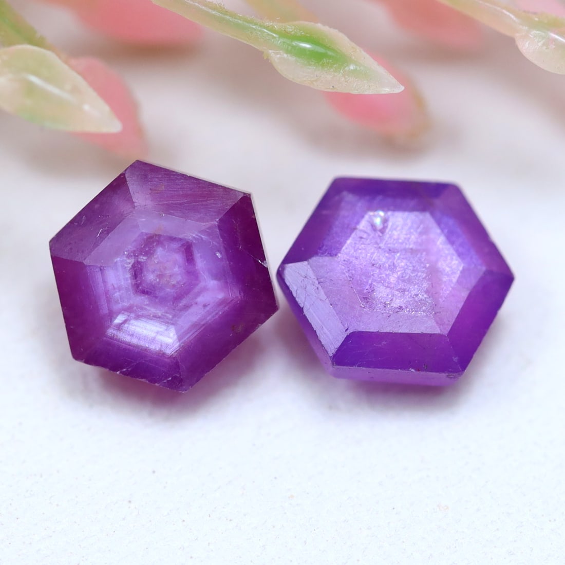 3.24Ct Natural Pinkish Silk Ruby Fancy Cut Gemstone Pair (1 of 2)