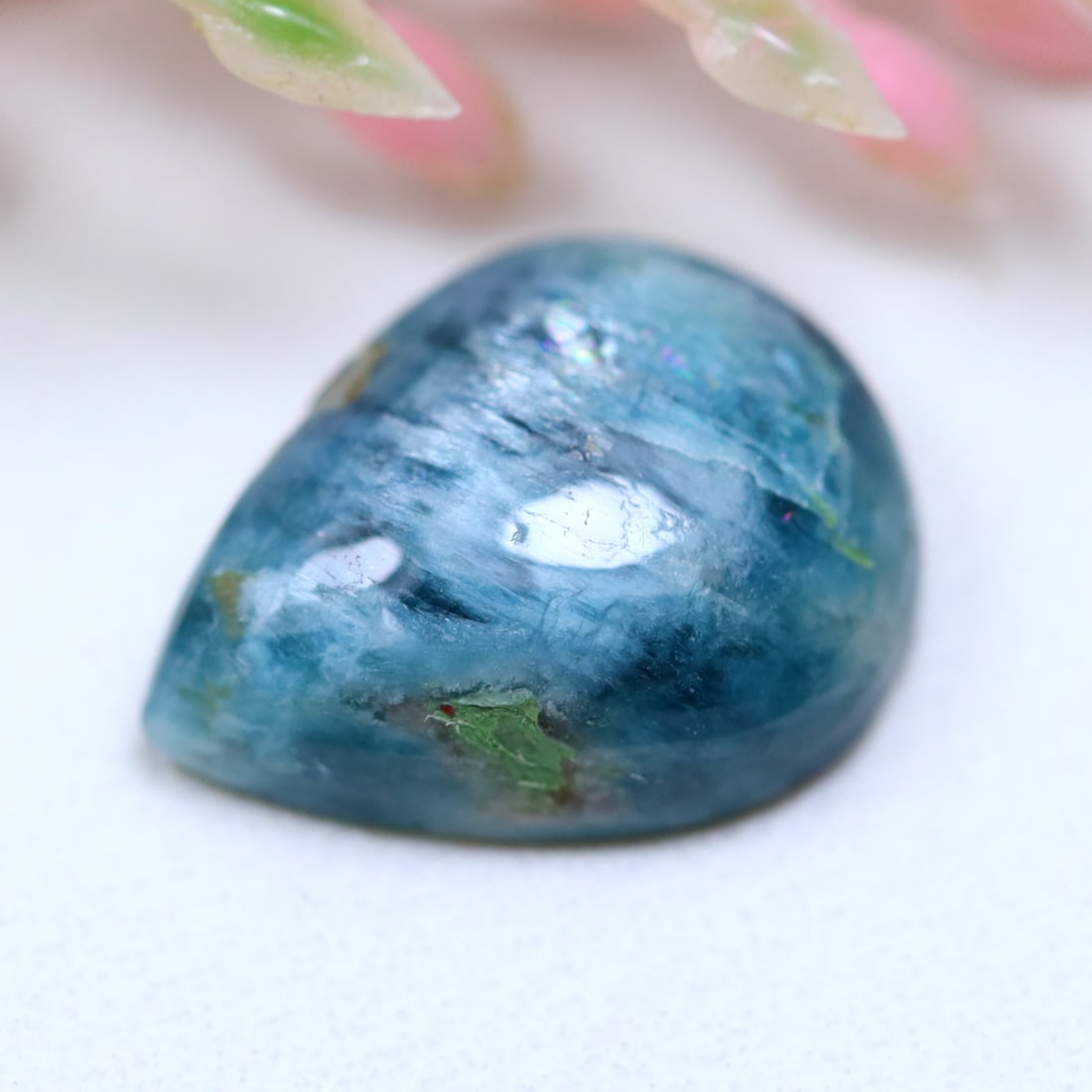 3.79Cts Natural Unheated Bluish Green Grandidierite Africa Pear Cabochon: Ksmith Jewels Global Welcome to our auction house, today auction brought to you by Ksmith Jewels Global based in Penang, Malaysia specialize in all kinds of opal and color gemstone both in manufacturi