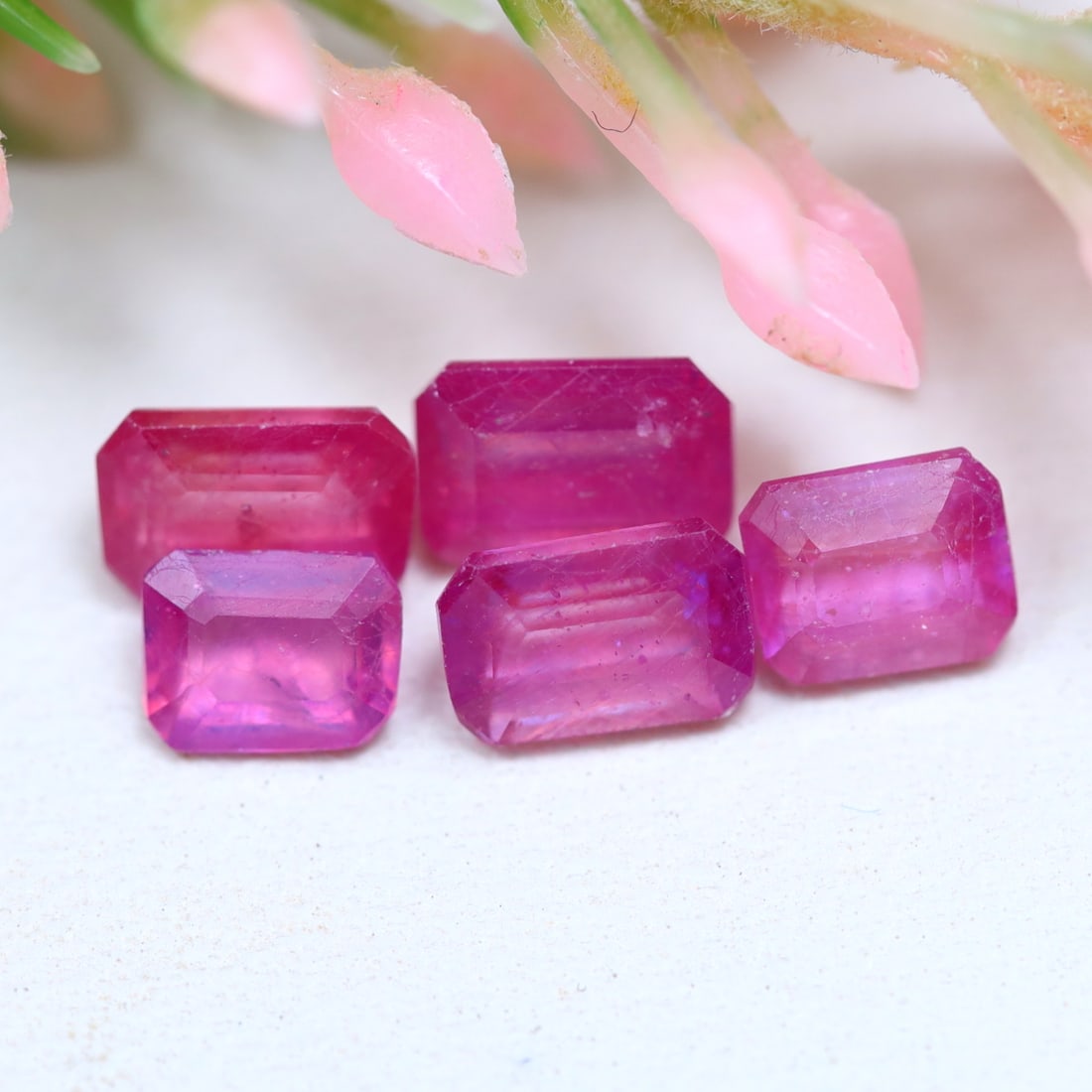 3.52Ct Natural Mozambique Pink Ruby Faceted Lots (1 of 2)