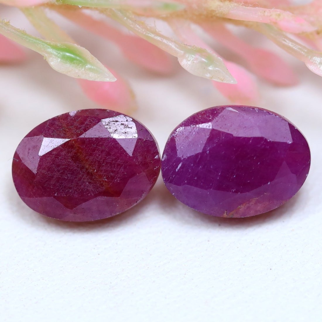 4.09Ct Natural Untreated Longido Ruby Gemstone Pair (1 of 2)