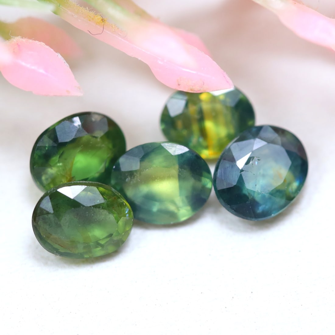 2.65Ct Natural Greenish Blue Sapphire Lot - Madagascar Gemstone - Oval Faceted (1 of 2)