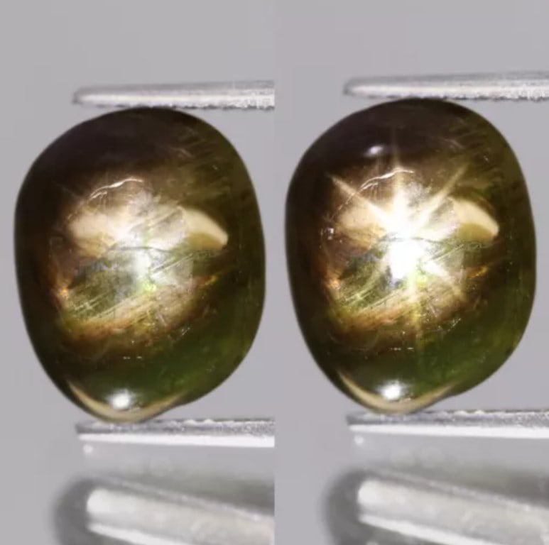 Star Sapphire 7.08Ct Natural Thailand Golden Greenish 6 Rays Star Sapphire: Ksmith Jewels Global Welcome to our auction house, today auction brought to you by Ksmith Jewels Global based in Penang, Malaysia specialize in all kinds of opal and color gemstone both in manufacturi