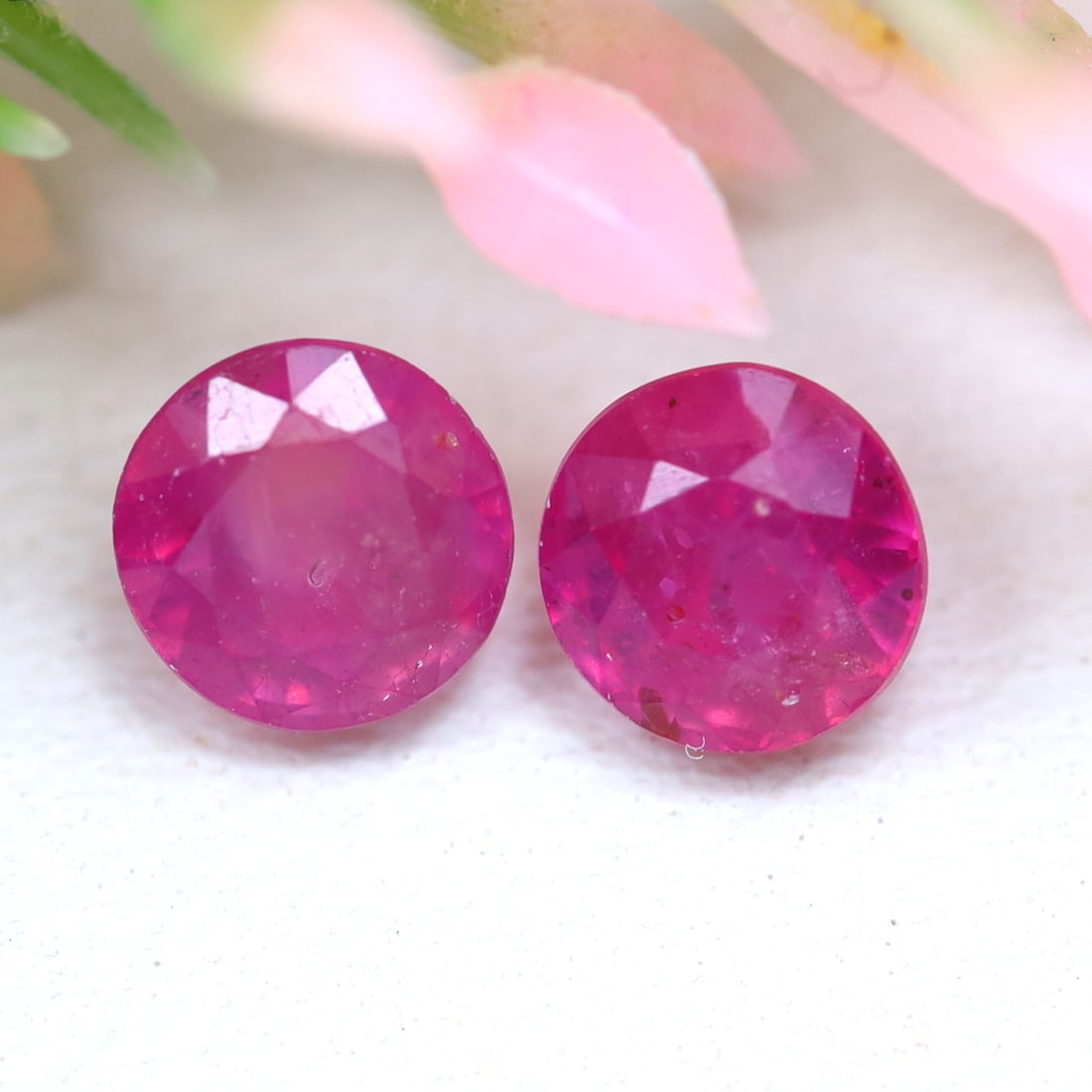 1.75Ct Natural Mozambique Pink Ruby Faceted Pair (1 of 2)