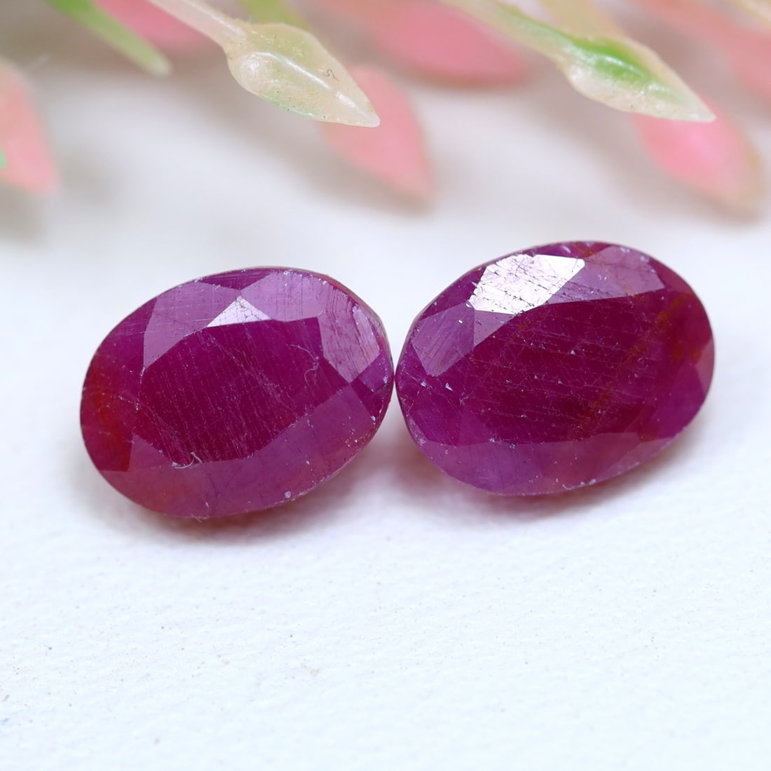 4.11Ct Natural Untreated Longido Ruby Gemstone Pair (1 of 2)