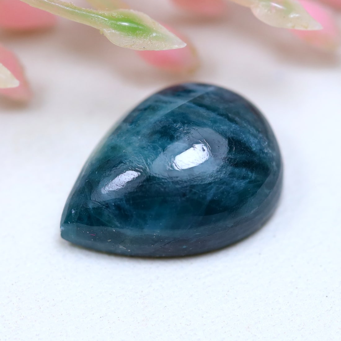 3.49Cts Natural Unheated Bluish Green Grandidierite Africa Pear Cabochon: Ksmith Jewels Global Welcome to our auction house, today auction brought to you by Ksmith Jewels Global based in Penang, Malaysia specialize in all kinds of opal and color gemstone both in manufacturi