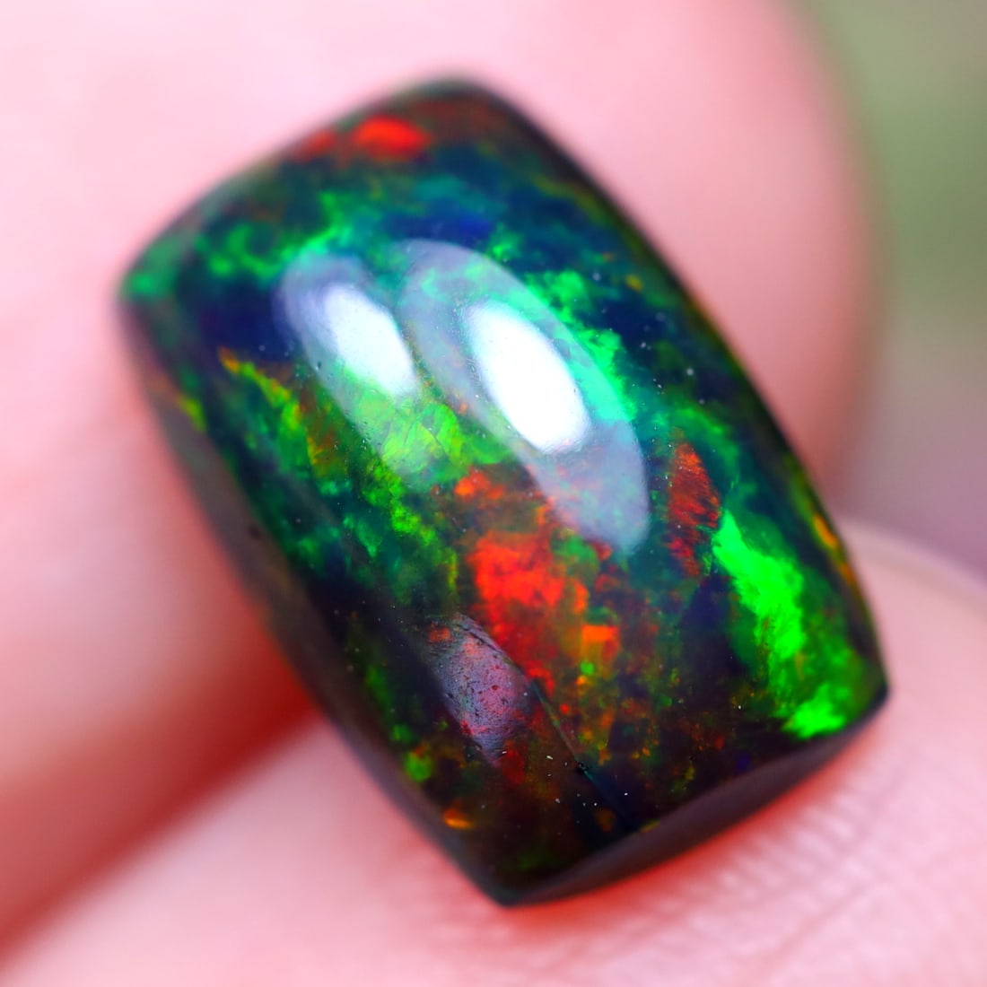 1.47Ct Natural Ethiopian Welo Smoked Opal - Ethiopian Opal - Rectangular Cabochon (1 of 4)