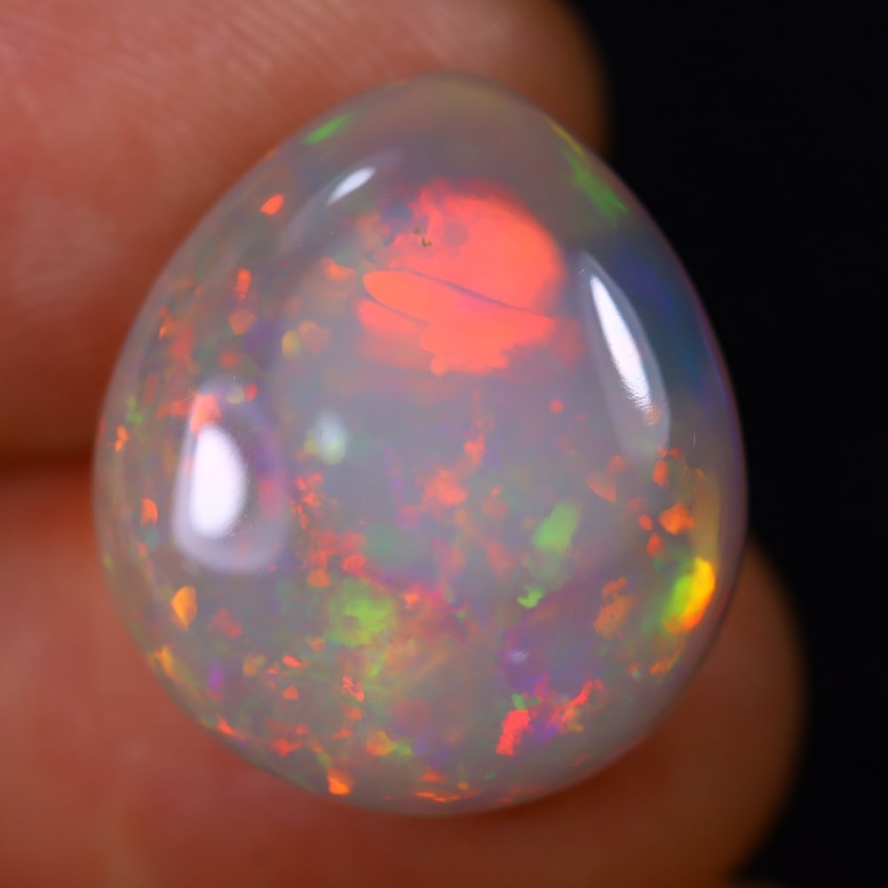 9.12Ct Welo Opal Polished - Ethiopian Opal - Pear Cabochon: Ksmith Jewels Global Welcome to our auction house, today auction brought to you by Ksmith Jewels Global based in Penang, Malaysia specialize in all kinds of opal and color gemstone both in manufacturi
