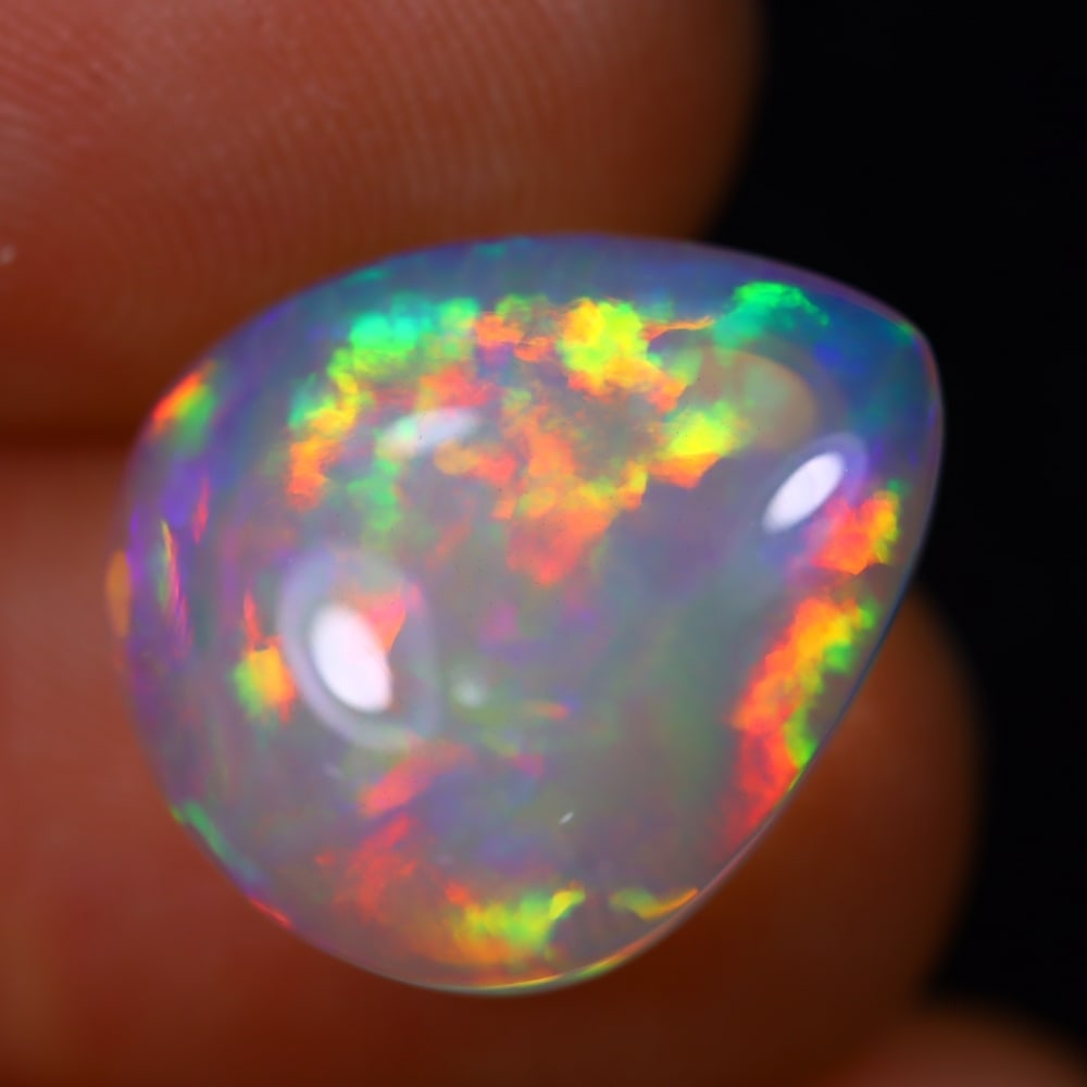 6.75Ct Welo Opal Polished - Ethiopian Opal - Pear Cabochon: Ksmith Jewels Global Welcome to our auction house, today auction brought to you by Ksmith Jewels Global based in Penang, Malaysia specialize in all kinds of opal and color gemstone both in manufacturi
