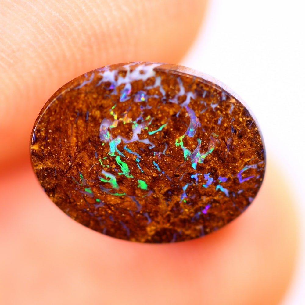 2.78Ct Matrix Boulder Opal Polished - Australian Opal - Oval Cabochon (1 of 3)
