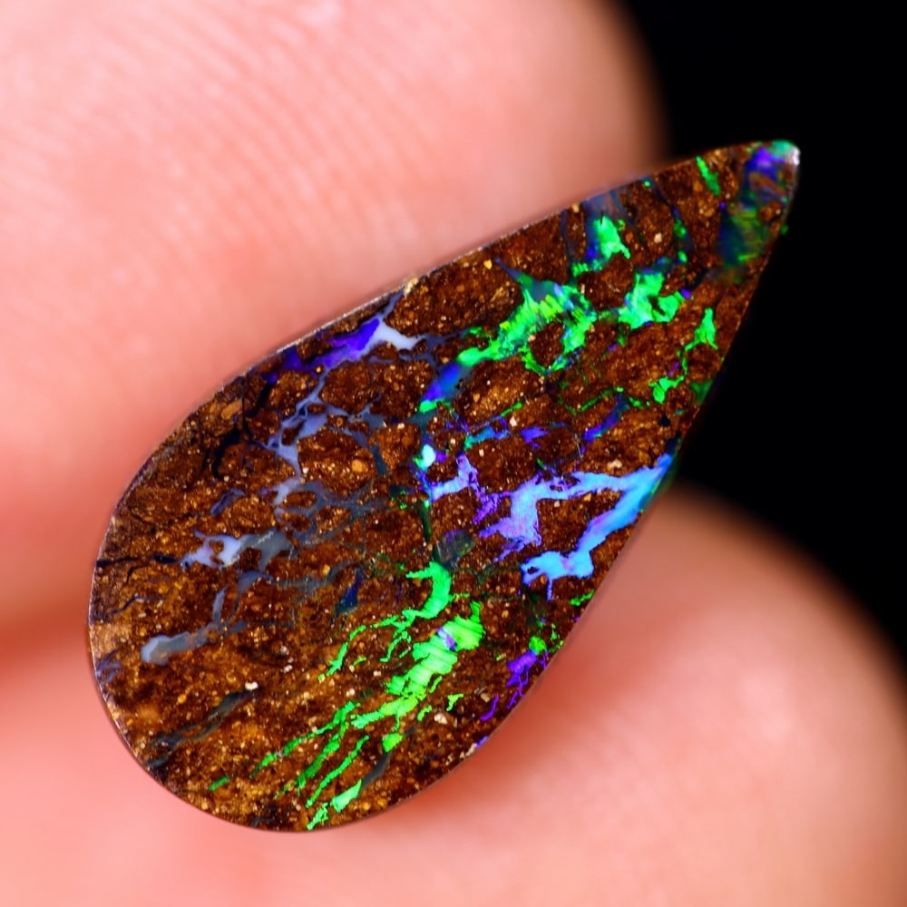 3.31Ct Koroit Boulder Opal Polished - Australian Opal - Pear Cabochon: Ksmith Jewels Global Welcome to our auction house, today auction brought to you by Ksmith Jewels Global based in Penang, Malaysia specialize in all kinds of opal and color gemstone both in manufacturi