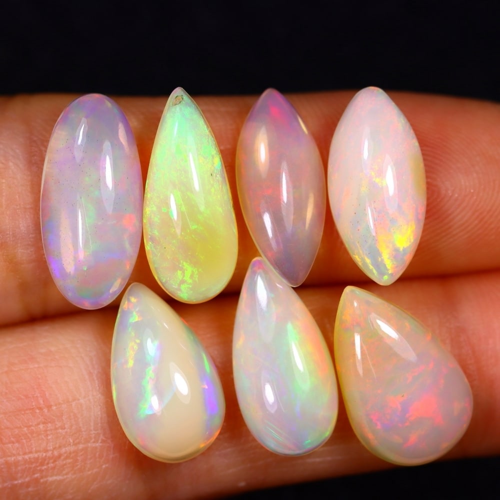 16.45Ct Group of 7 Welo Opal Polished - Ethiopian Opal: Ksmith Jewels Global Welcome to our auction house, today auction brought to you by Ksmith Jewels Global based in Penang, Malaysia specialize in all kinds of opal and color gemstone both in manufacturi