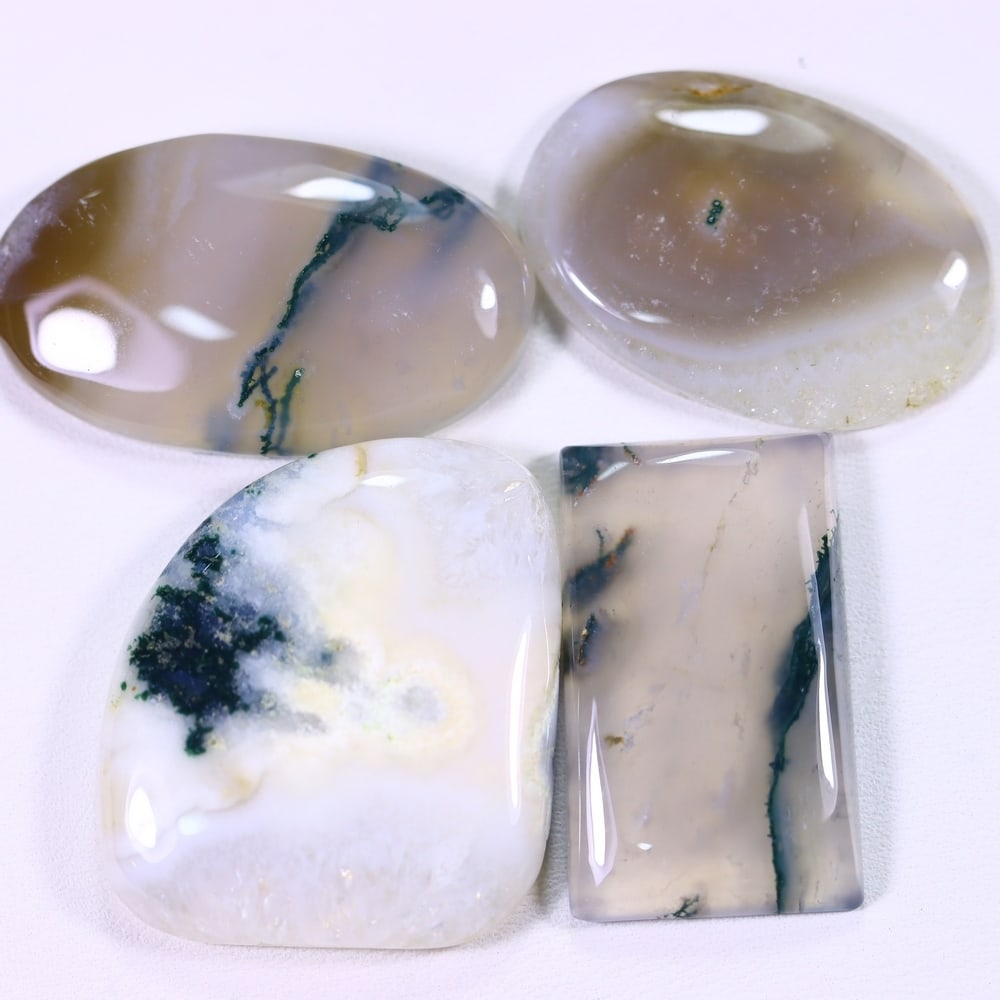 129Ct Moss Agate Cabochon Set - Polished - 31x18 mm Approx: Ksmith Jewels Global Welcome to our auction house, today auction brought to you by Ksmith Jewels Global based in Penang, Malaysia specialize in all kinds of opal and color gemstone both in manufacturi