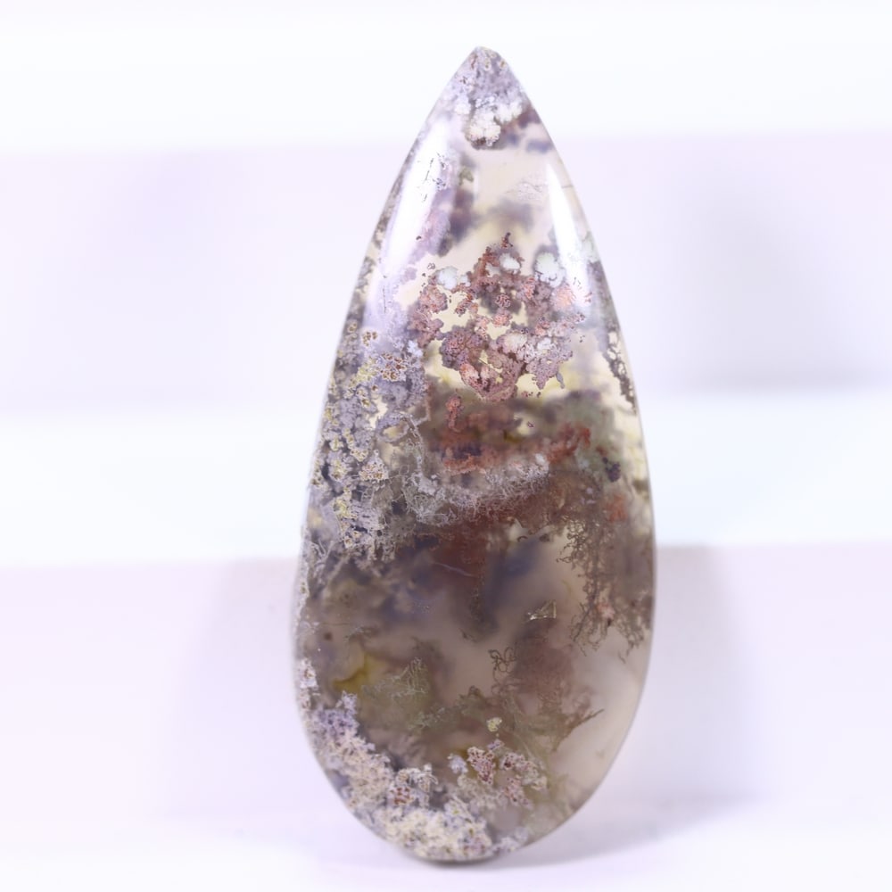 34.63Ct Moss Agate Cabochon - Polished - 41x18mm Approx: Ksmith Jewels Global Welcome to our auction house, today auction brought to you by Ksmith Jewels Global based in Penang, Malaysia specialize in all kinds of opal and color gemstone both in manufacturi