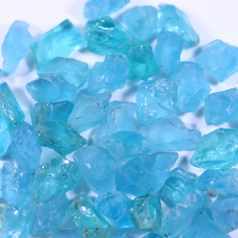 62Ct Raw Paraiba Blue Apatite Freeform Set - Rough Specimen (1 of 2)