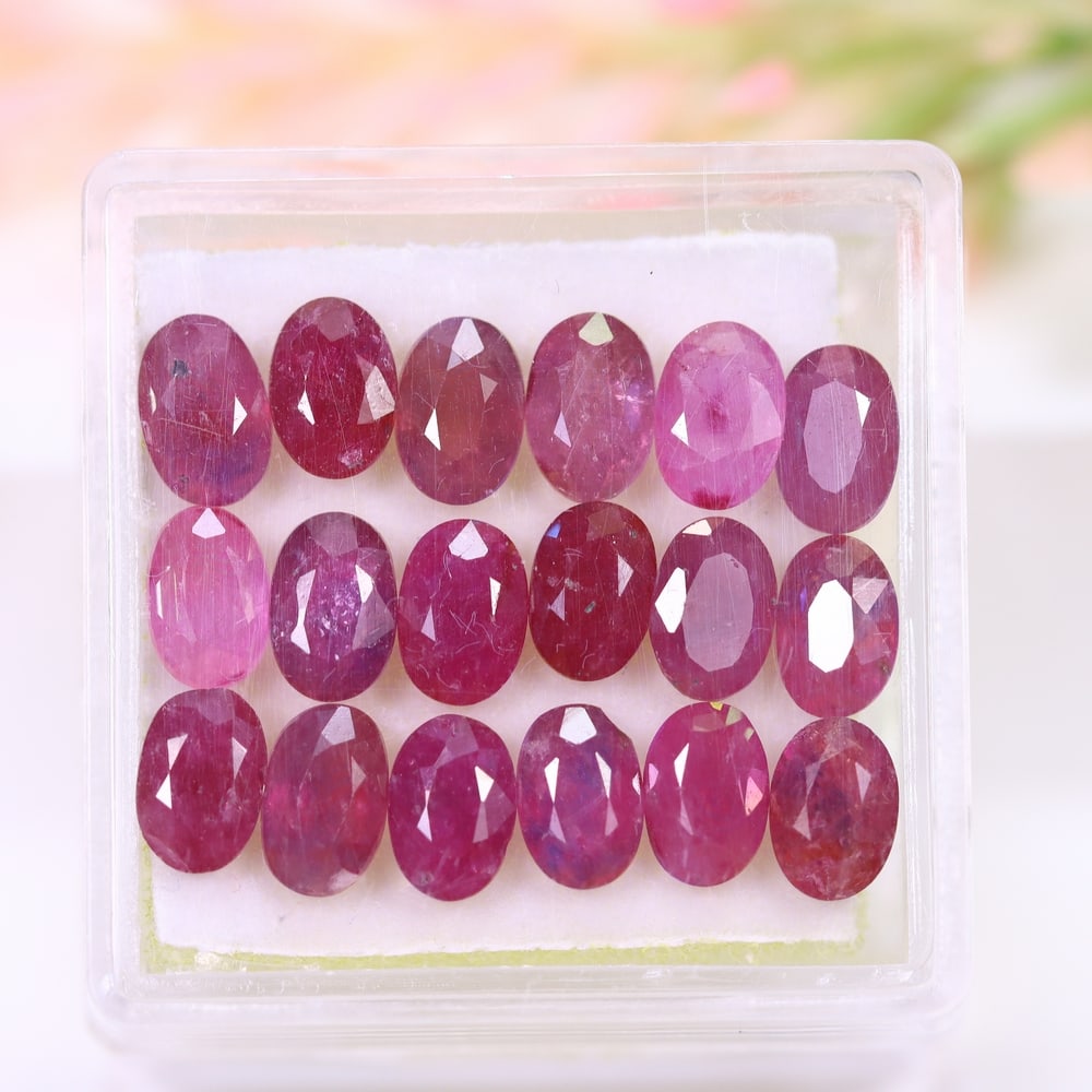 9.85Ct Red Ruby Set - Polished Faceted (1 of 2)