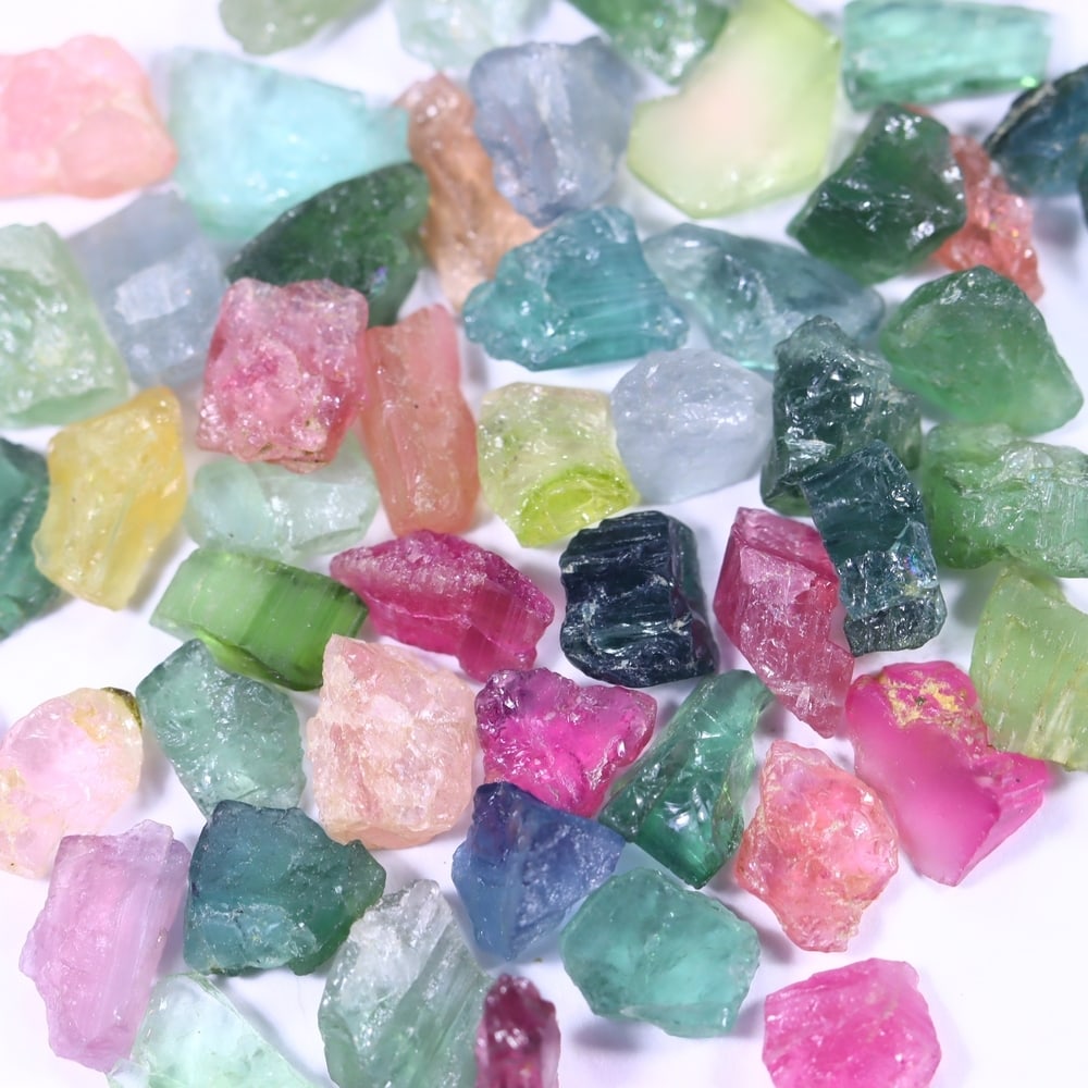 61Ct Raw Tourmaline Freeform Set - Rough Specimen (1 of 2)