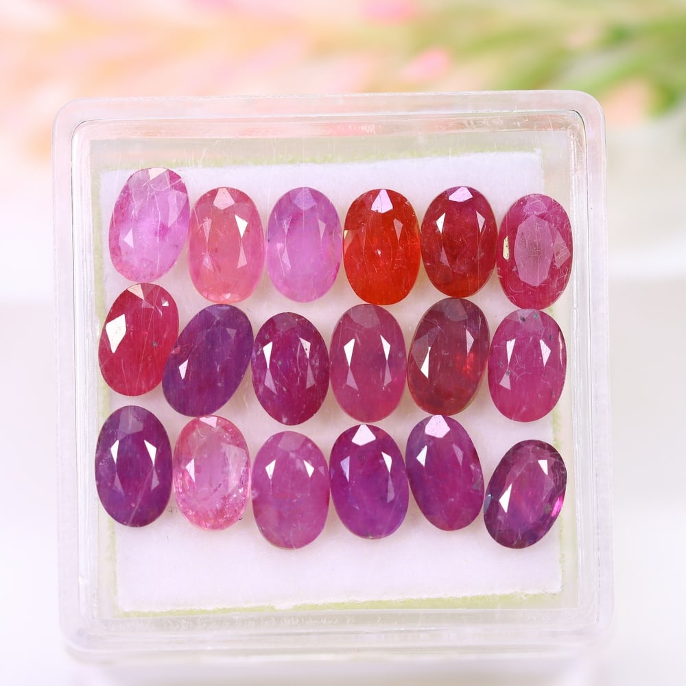 8.45Ct Red Ruby Set - Polished Faceted (1 of 2)