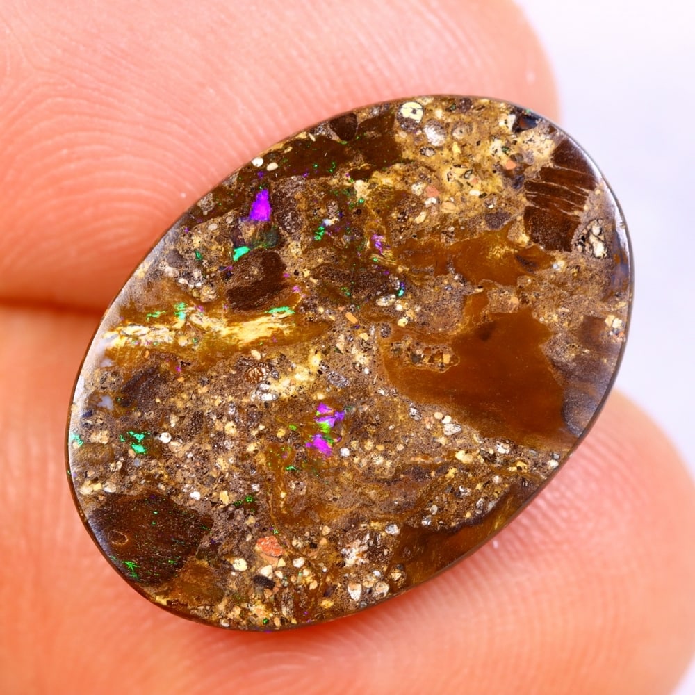 6.17Ct Koroit Matrix Boulder Opal Polished - Australian Opal - Oval Cabochon: Ksmith Jewels Global Welcome to our auction house, today auction brought to you by Ksmith Jewels Global based in Penang, Malaysia specialize in all kinds of opal and color gemstone both in manufacturi