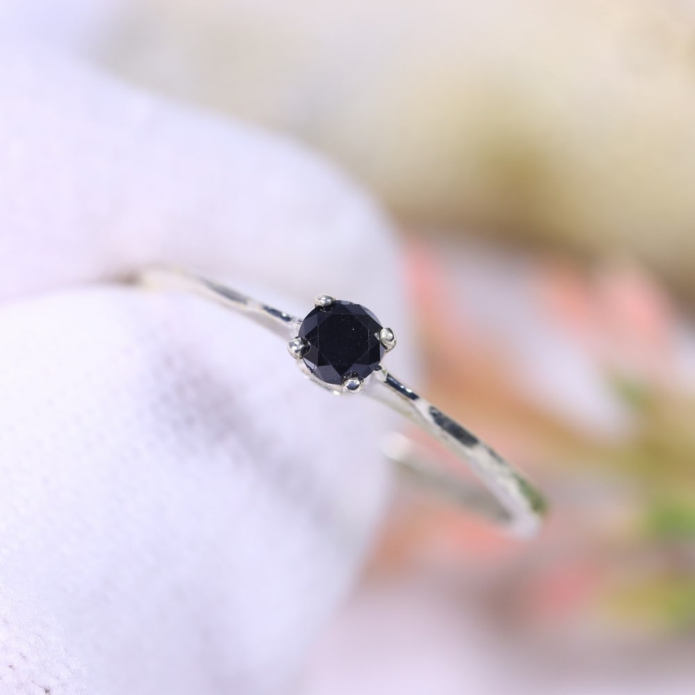 0.91g Natural Diamond Sterling Silver 925 Ring - Size US 6.25 - Total Diamond 0.18ct (1 of 2)