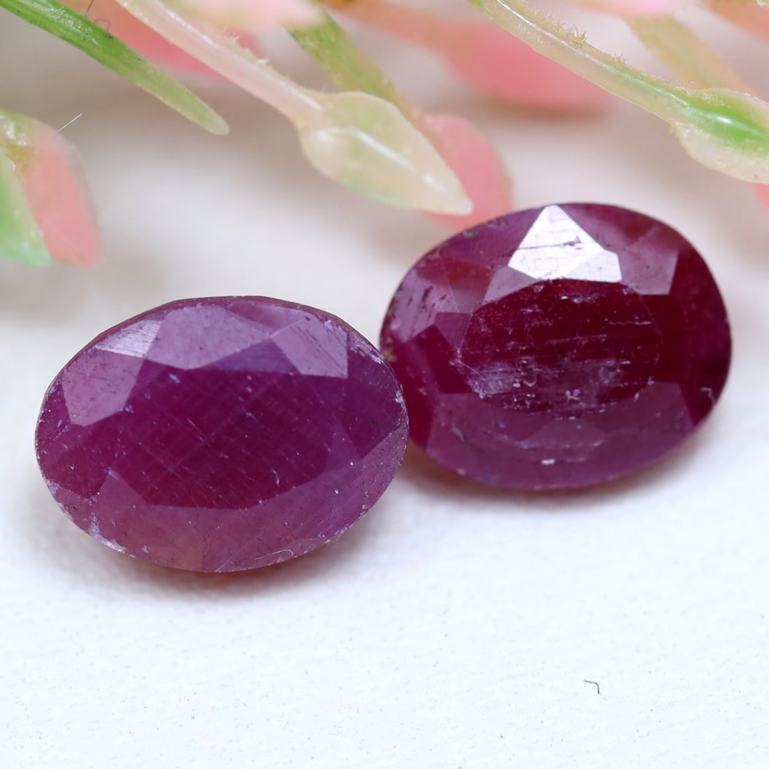 3.87Ct Natural Untreated Longido Ruby Gemstone Pair (1 of 2)