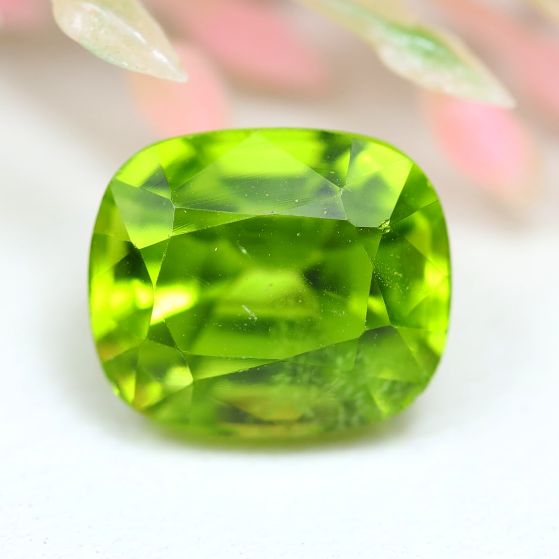 4.35Ct Natural Green Peridot Gemstone - Pakistan Gemstone - Cushion Cut Gemstone (1 of 2)
