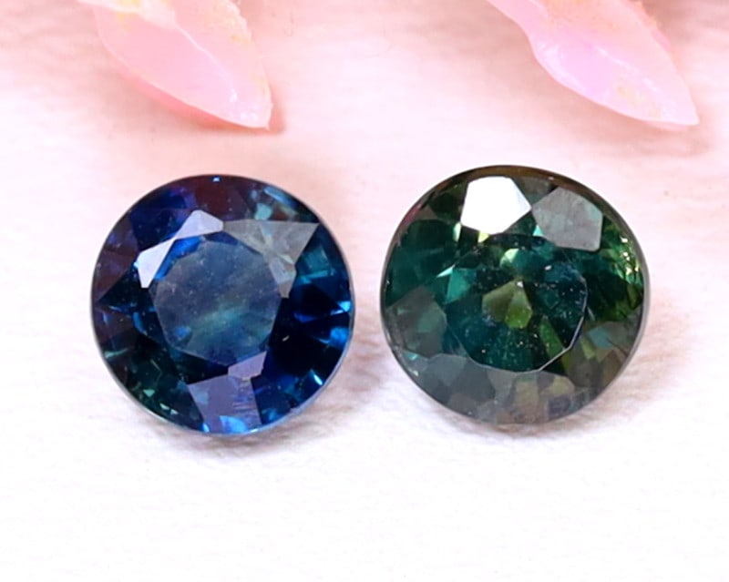 1.04Ct Natural Wholesale Australian Parti Sapphire Pair - Australian Gemstone - Round Faceted: Ksmith Jewels Global Welcome to our auction house, today auction brought to you by Ksmith Jewels Global based in Penang, Malaysia specialize in all kinds of opal and color gemstone both in manufacturi