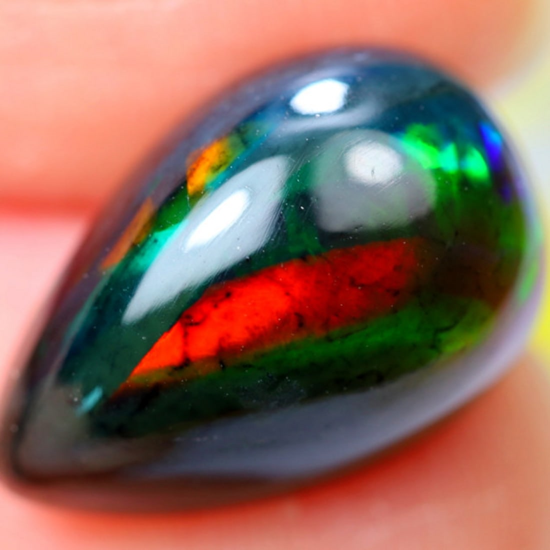3.14Ct Natural Ethiopian Welo Smoked Opal - Ethiopian Opal - Pear Cabochon: Ksmith Jewels Global Welcome to our auction house, today auction brought to you by Ksmith Jewels Global based in Penang, Malaysia specialize in all kinds of opal and color gemstone both in manufacturi