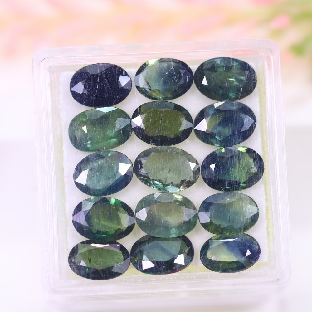 10.57Ct Teal Sapphire Set - Polished Faceted: Ksmith Jewels Global Welcome to our auction house, today auction brought to you by Ksmith Jewels Global based in Penang, Malaysia specialize in all kinds of opal and color gemstone both in manufacturi
