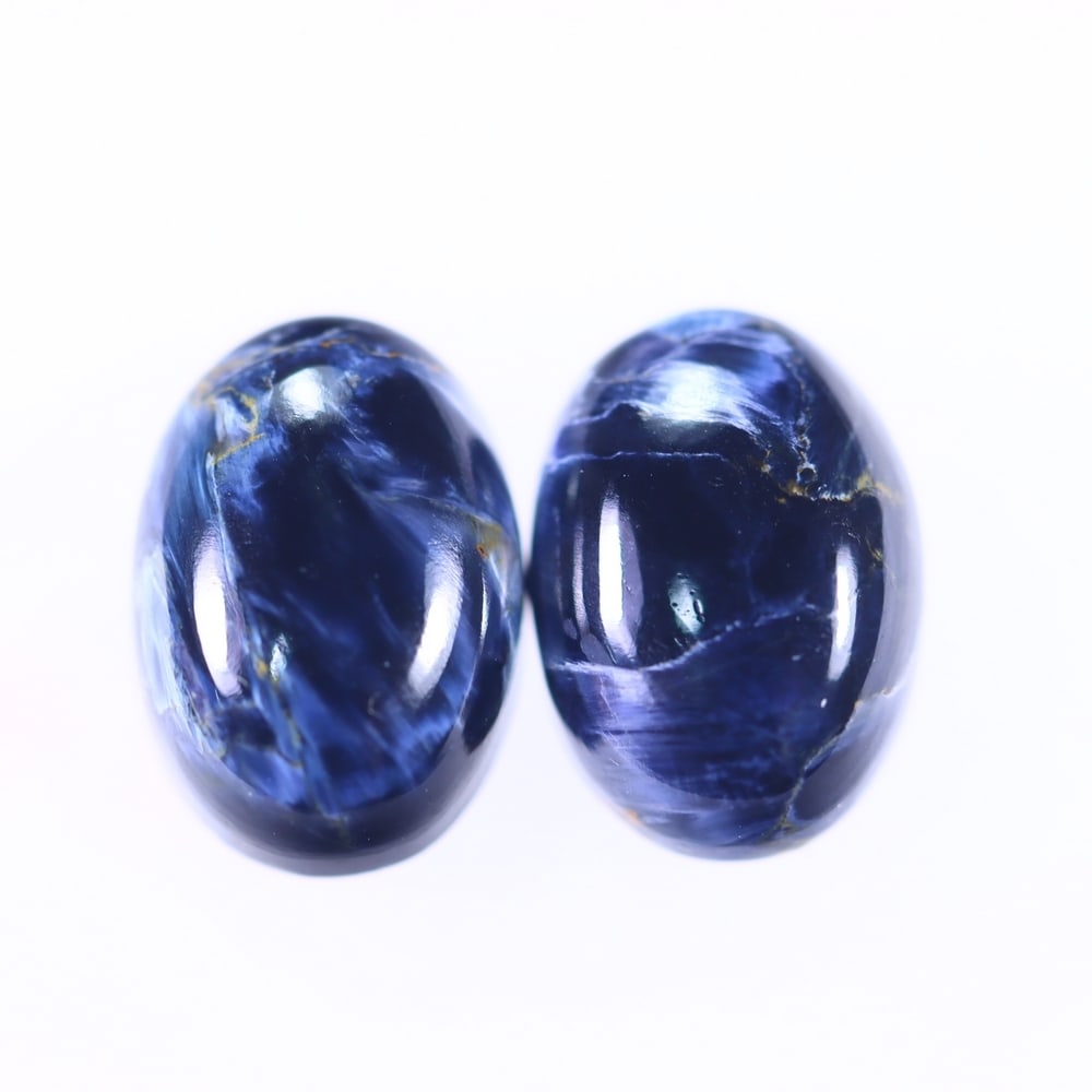 12.54Ct Pietersite Cabochon Pair - Gemstone Crystal - Oval Cabochon: Ksmith Jewels Global Welcome to our auction house, today auction brought to you by Ksmith Jewels Global based in Penang, Malaysia specialize in all kinds of opal and color gemstone both in manufacturi