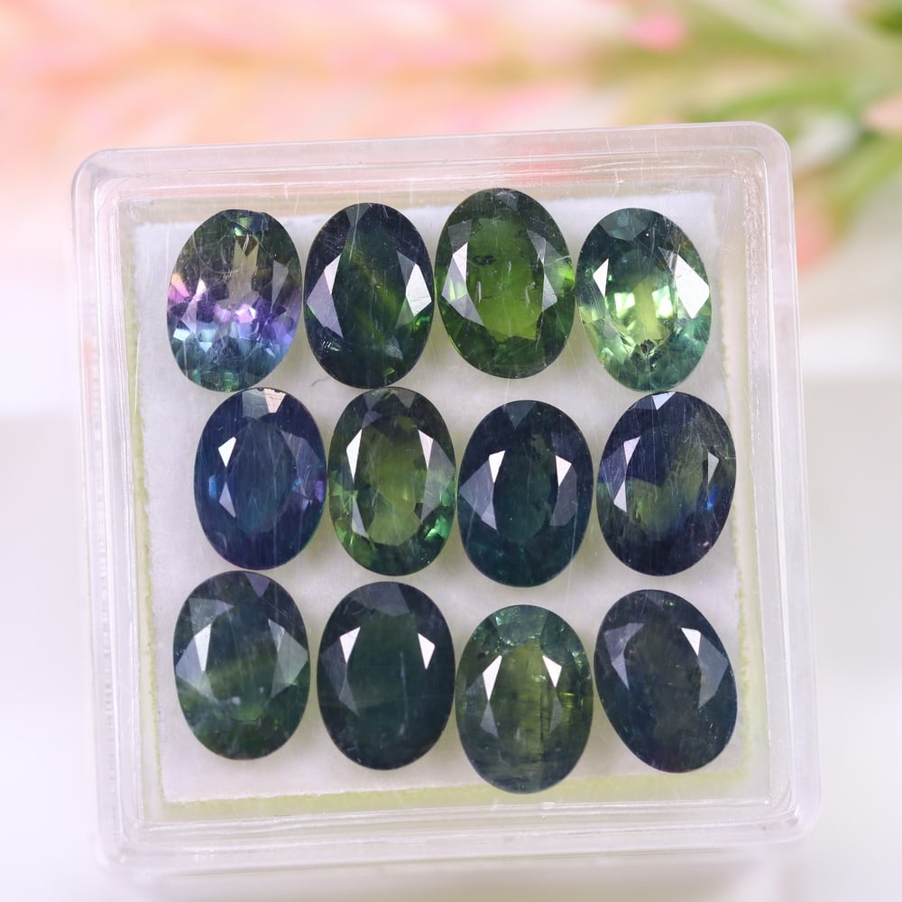12.06Ct Teal Sapphire Set - Polished Faceted: Ksmith Jewels Global Welcome to our auction house, today auction brought to you by Ksmith Jewels Global based in Penang, Malaysia specialize in all kinds of opal and color gemstone both in manufacturi