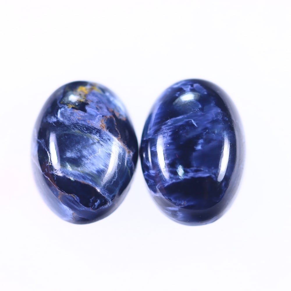 10.96Ct Pietersite Cabochon Pair - Gemstone Crystal - Oval Cabochon: Ksmith Jewels Global Welcome to our auction house, today auction brought to you by Ksmith Jewels Global based in Penang, Malaysia specialize in all kinds of opal and color gemstone both in manufacturi