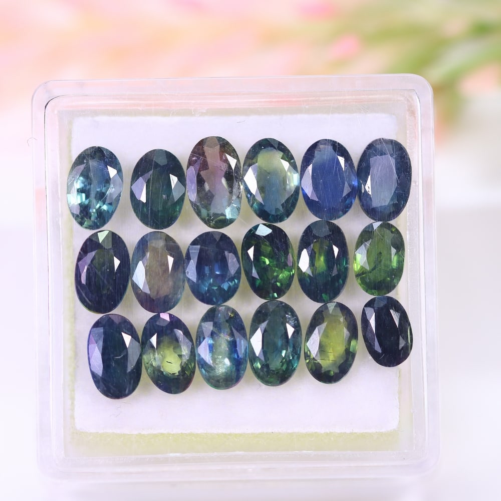 8.16Ct Teal Sapphire Set - Polished Faceted: Ksmith Jewels Global Welcome to our auction house, today auction brought to you by Ksmith Jewels Global based in Penang, Malaysia specialize in all kinds of opal and color gemstone both in manufacturi