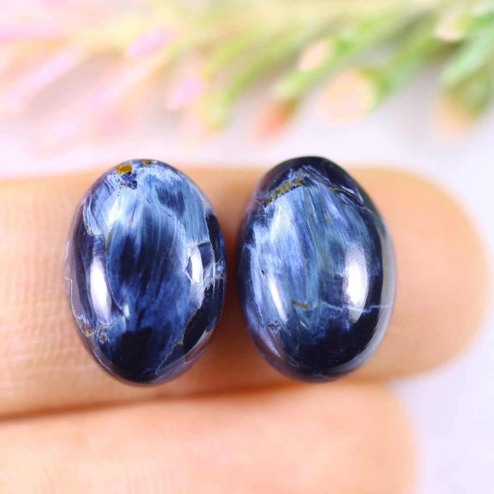 12.02Ct Pietersite Cabochon Pair - Gemstone Crystal - Oval Cabochon: Ksmith Jewels Global Welcome to our auction house, today auction brought to you by Ksmith Jewels Global based in Penang, Malaysia specialize in all kinds of opal and color gemstone both in manufacturi
