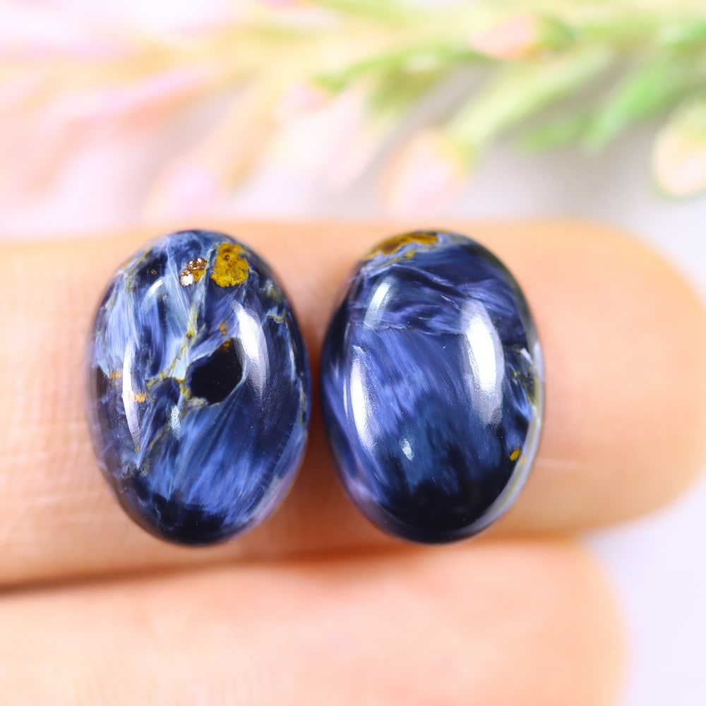 9.63Ct Pietersite Cabochon Pair - Gemstone Crystal - Oval Cabochon: Ksmith Jewels Global Welcome to our auction house, today auction brought to you by Ksmith Jewels Global based in Penang, Malaysia specialize in all kinds of opal and color gemstone both in manufacturi