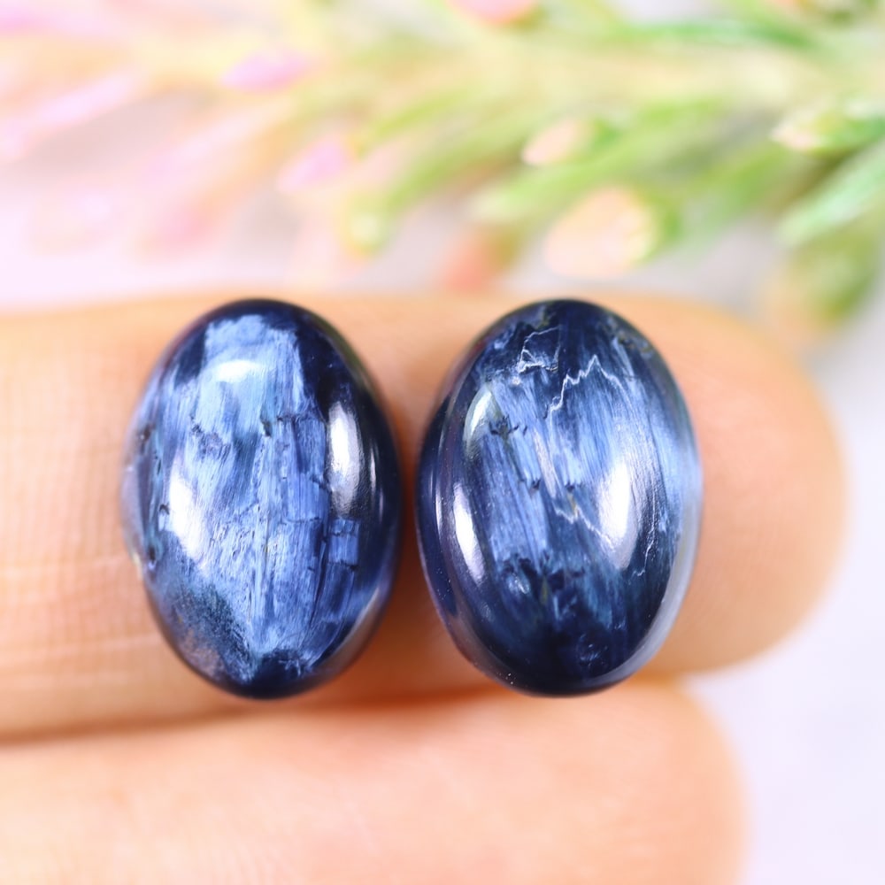 8.23Ct Pietersite Cabochon Pair - Gemstone Crystal - Oval Cabochon: Ksmith Jewels Global Welcome to our auction house, today auction brought to you by Ksmith Jewels Global based in Penang, Malaysia specialize in all kinds of opal and color gemstone both in manufacturi