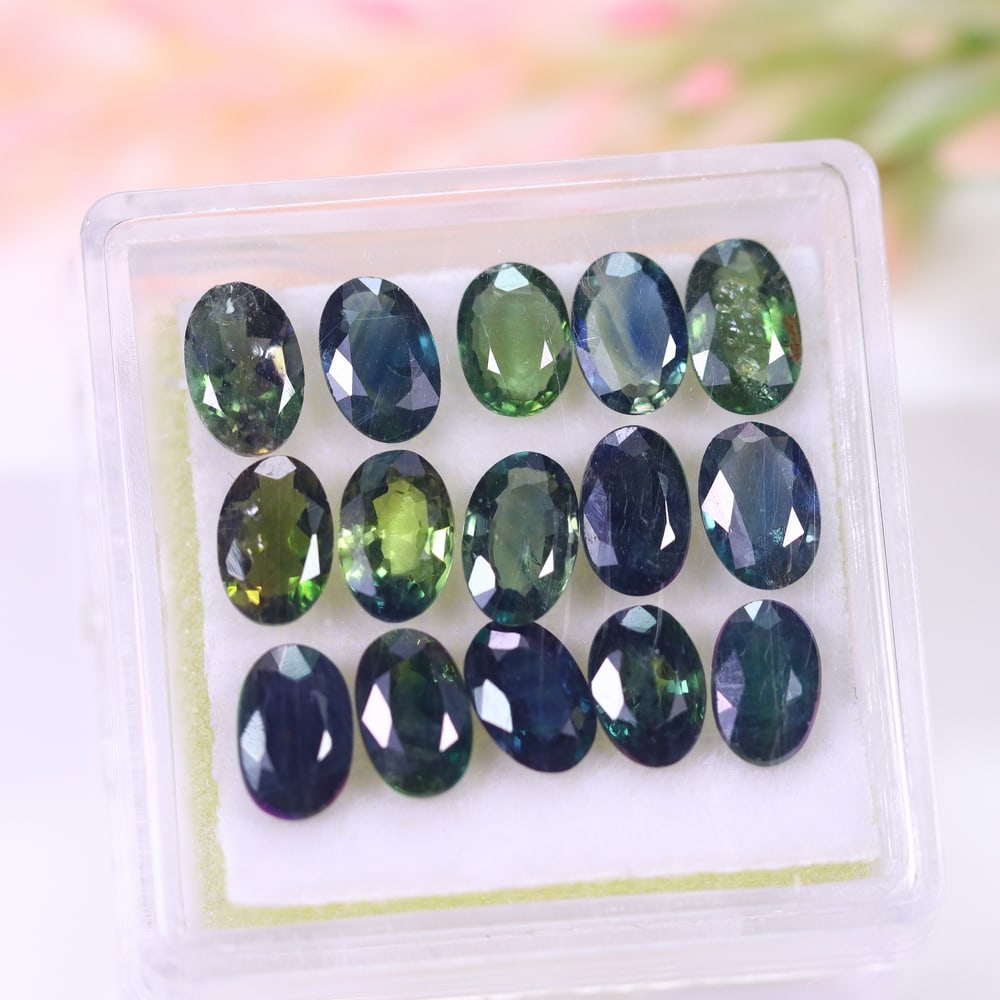 7.57Ct Teal Sapphire Set - Polished Faceted: Ksmith Jewels Global Welcome to our auction house, today auction brought to you by Ksmith Jewels Global based in Penang, Malaysia specialize in all kinds of opal and color gemstone both in manufacturi